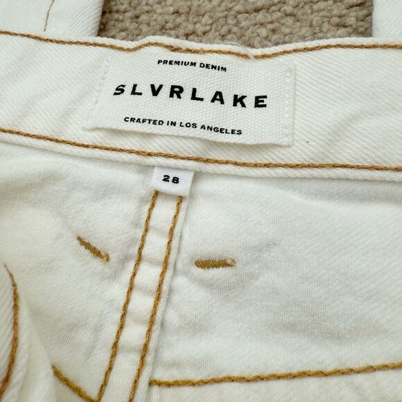 SLVRLAKE The Grace High Rise Wide Leg in Ivory Denim Jeans Size 28 - Picture 8 of 11